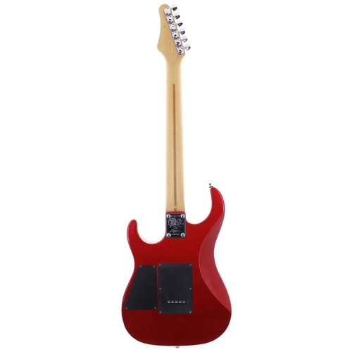 268 - 1980s Washburn Lyon Series electric guitar; Body: metallic red, large finish loss blemishes to the e... 