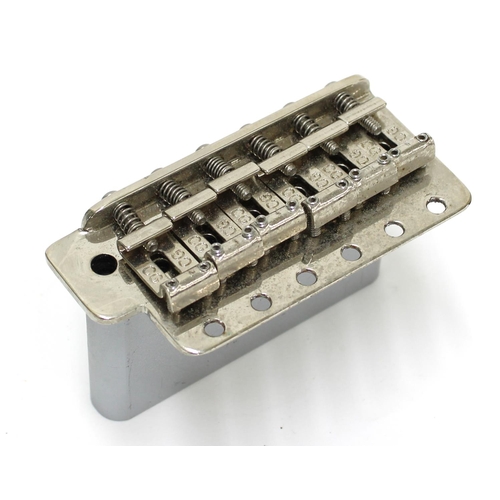 1140 - Callaham Stratocaster guitar bridge block, plate and saddles