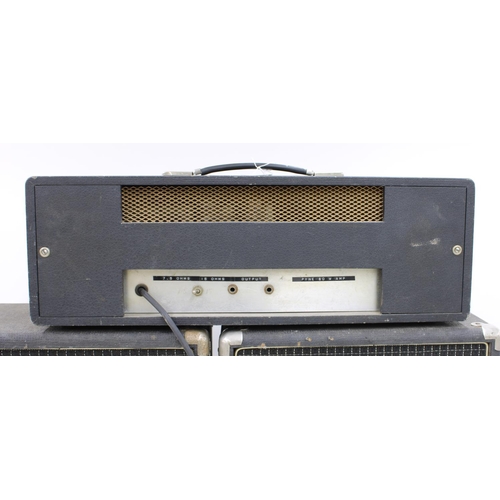 741 - Alan Pyne 60W 'AC-60' type guitar amplifier head, made in England; together with a pair of 2 x 12 sp... 