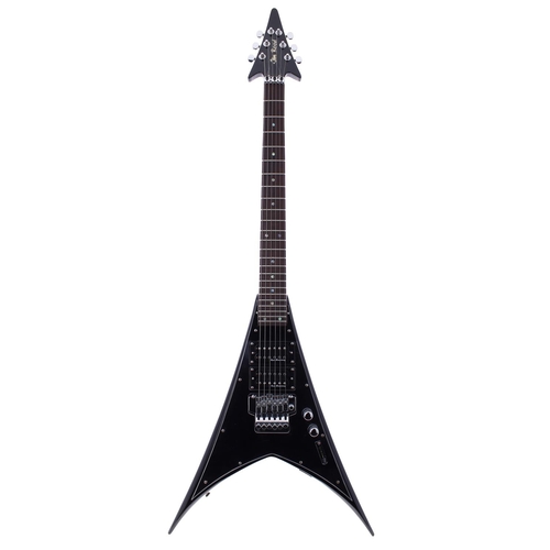 349 - Jim Reed The Fly electric guitar; Body: black finish, a few minor marks; Neck: good; Fretboard: rose... 