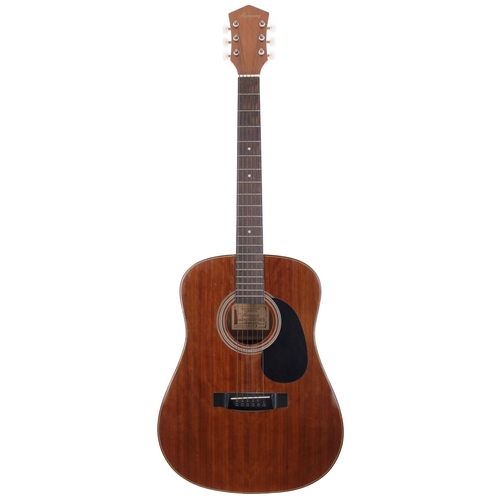 352 - Harmony H6830 acoustic guitar, made in Korea; Body: natural finish, scratches and dings; Neck: mahog... 