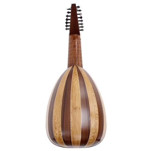 1572 - Good contemporary lute, unlabelled, the bowl back with eleven alternating wooden ribs, within origin... 