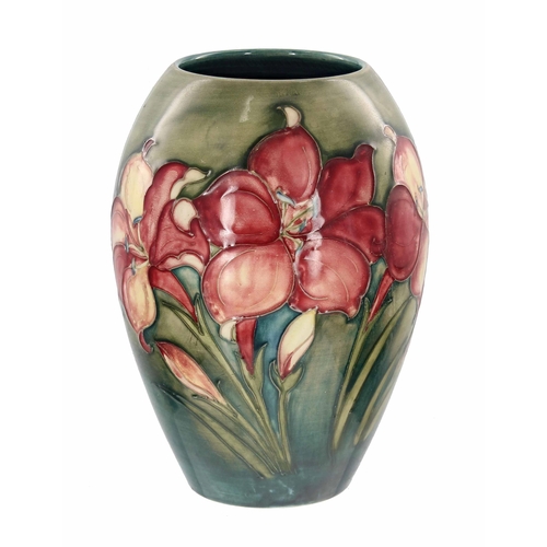 583 - Moorcroft Pottery 'African Lily' baluster vase, with factory stamp, signature and Royal Appointment ... 