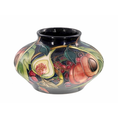 585 - Moorcroft Pottery 'Queens Choice' squat vase designed by Emma Bossons, circa 2000, with factory stam... 