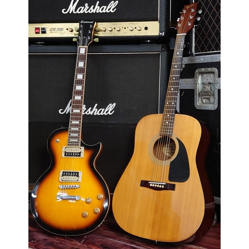 365 - Fender Gemini II acoustic guitar; together with an Eastcoast LP type electric guitar (2)... 