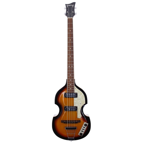 371 - Hutchins Hamburg violin bass guitar; Body: sunburst finish; Neck: good; Fretboard: rosewood; Frets: ... 