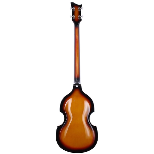 371 - Hutchins Hamburg violin bass guitar; Body: sunburst finish; Neck: good; Fretboard: rosewood; Frets: ... 