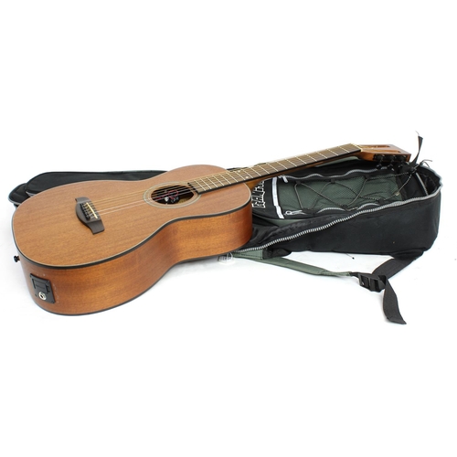 373 - Brunswick BP500EN small bodied electro-acoustic guitar, made in Indonesia, with Granite gig bag... 