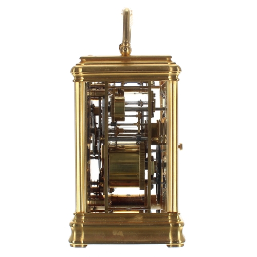 1327 - Charles Frodsham repeater carriage clock with alarm, the movement back plate signed Chas Frodsham et... 