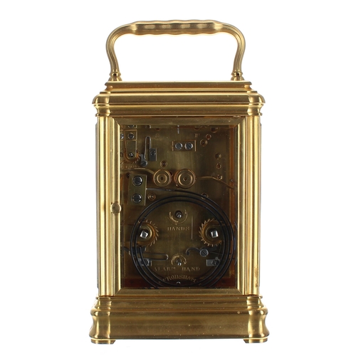 1327 - Charles Frodsham repeater carriage clock with alarm, the movement back plate signed Chas Frodsham et... 