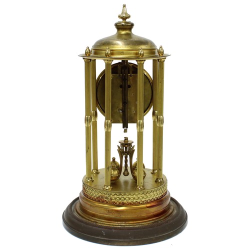 2316 - Large brass portico bandstand torsion clock, the 3.75