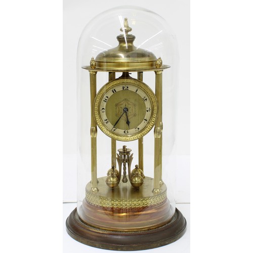 2316 - Large brass portico bandstand torsion clock, the 3.75