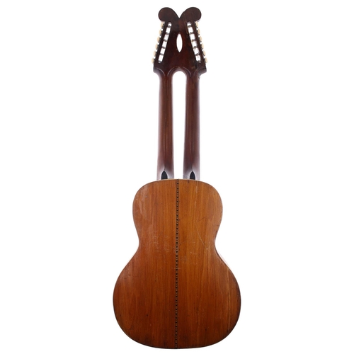 386 - Rare 1920s Oscar Schmidt Stella double neck harp guitar with various restoration; Back and sides: ma... 