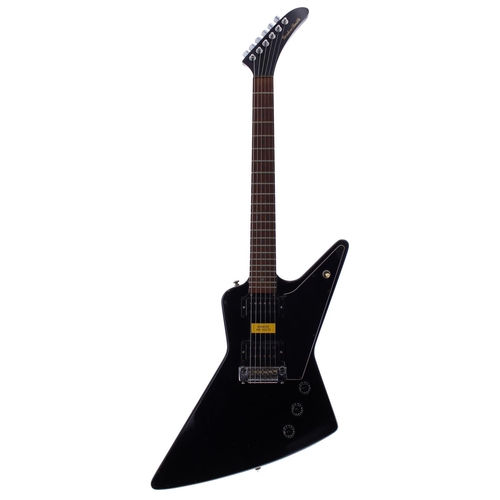 409 - Gordon Smith Explorer electric guitar, made in England, ser. no. 0xxx6; Body: black finish, dings, b... 