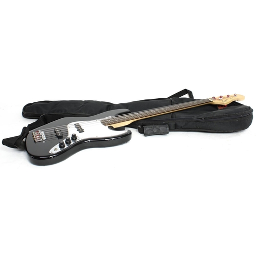 411 - 1994 Squier by Fender Jazz bass guitar, made in Korea, ser. no. CN4xxxx1; Body: black finish, surfac... 