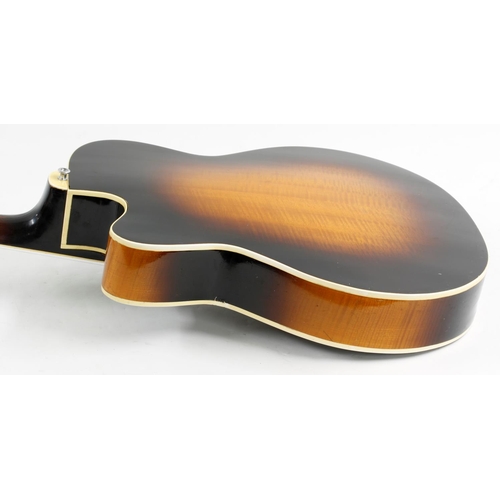 466 - 1958 Levin 330 archtop guitar, made in Sweden; Finish: sunburst, hairline cracks to side lower bout ... 