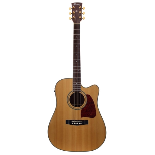 432 - Ibanez Artwood AW300CE NT electro-acoustic guitar, made in Korea; Back and sides: rosewood; Top: spr... 