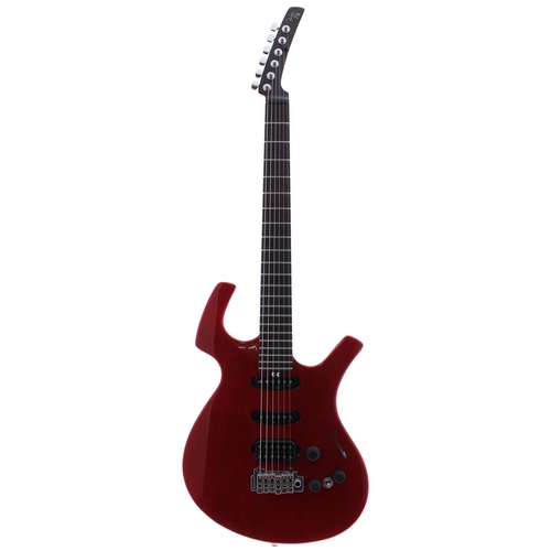 436 - 2005 Parker P-40 electric guitar, made in Korea, ser. no. P05xxxx7; Body: trans red finish; Neck: ma... 