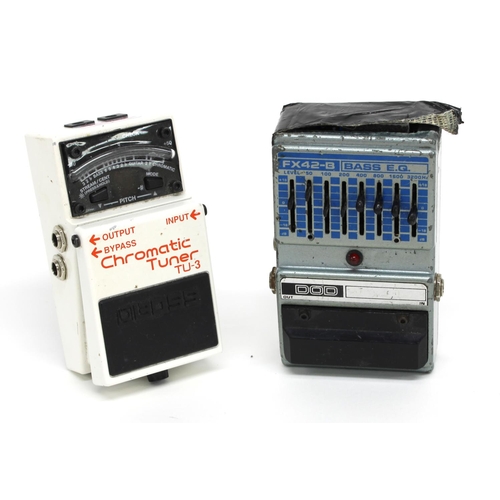 897 - Boss TU-3 Chromatic Tuner guitar pedal; together with a Dod FX42-B bass EQ guitar pedal (2)... 