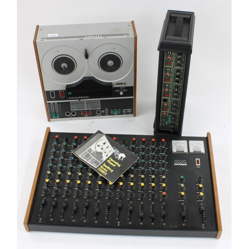 3113 - Tandberg Crossfield 3300X reel-to-reel recorder; together with an MM Electronics twelve channel mixe... 