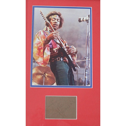 642 - Jimi Hendrix - autographed display, mounted and framed, 21.75