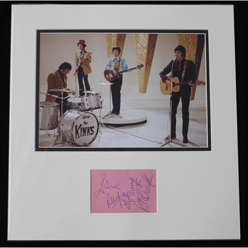 661 - The Kinks - fully autographed mounted display, 16.5