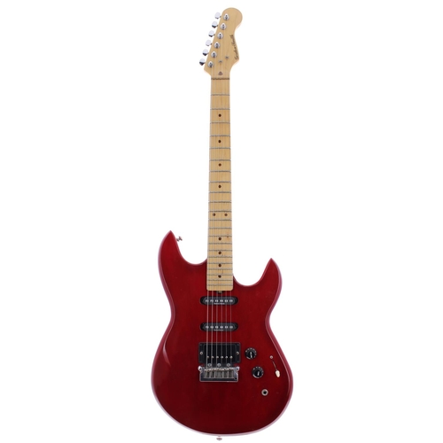 442 - Gordan Smith S Type electric guitar, made in England, ser. no. 0xxx3; Body: red finish, dings and sc... 