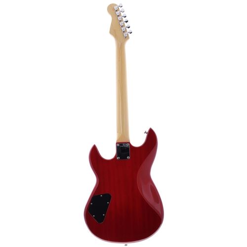 442 - Gordan Smith S Type electric guitar, made in England, ser. no. 0xxx3; Body: red finish, dings and sc... 