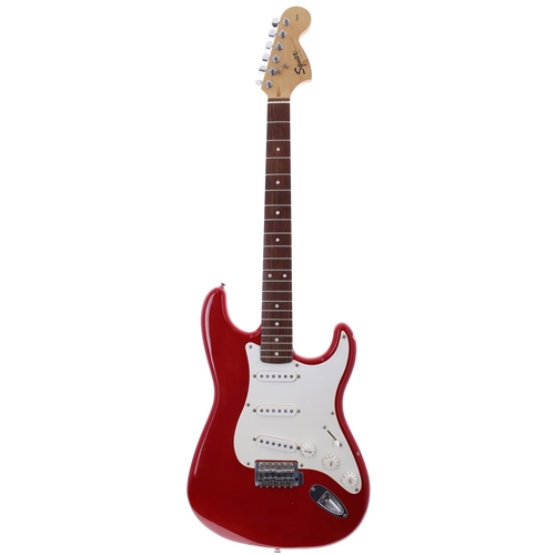 443 - 2001 Squier by Fender Affinity Series 20th Anniversary Strat electric guitar; Body: red finish, heav... 