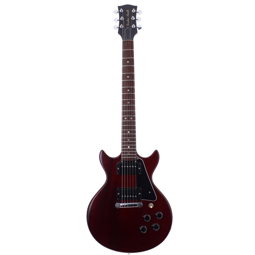 444 - Gordon Smith GS-2 electric guitar, made in England, ser. no. 0xxx5; Body: cherry red finish, various... 