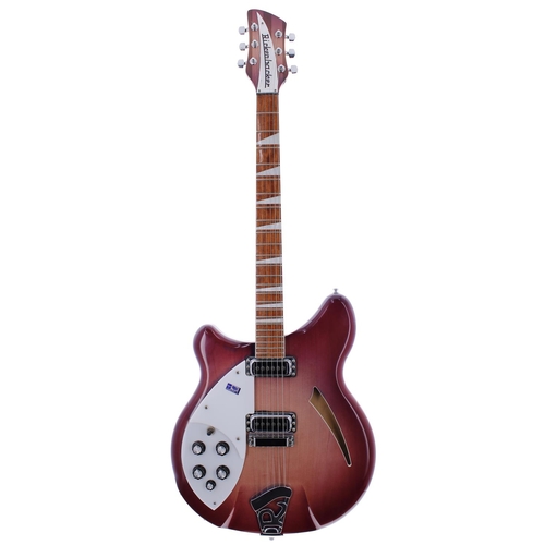 454 - 2008 Rickenbacker 360 left-handed electric guitar, made in USA, ser. no. 08xxxx8; Body: blue burst f... 