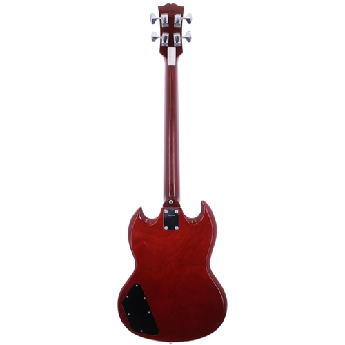 458 - 1970s Bellwood Super Swinger bass guitar, made in Japan; Body: cherry finish, large knocks and blemi... 