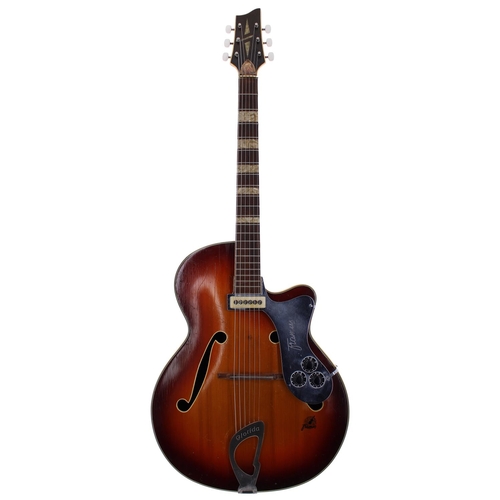 462 - Framus Florida hollow body electric guitar, made in Germany; Body: sunburst finish, checking dings a... 