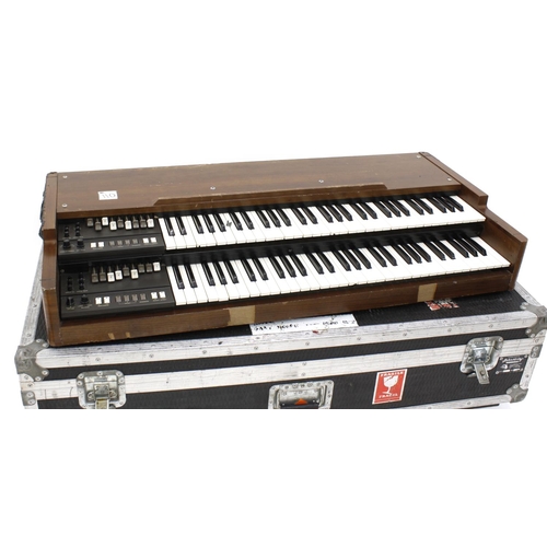 591 - Gary Moore and Neil Carter - Korg BX-3 Two manual electric organ, ser. no. 340365, within a heavy du... 