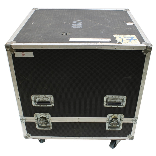 601 - Gary Moore - large flight case on wheels bearing 'BBM' stencils, and various tape annotations, 39