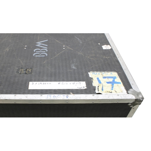 601 - Gary Moore - large flight case on wheels bearing 'BBM' stencils, and various tape annotations, 39