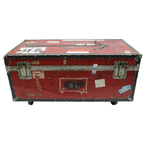 604 - Gary Moore - heavy duty trunk type flight case on wheels stencilled 'Orionstar Ltd. London', also wi... 