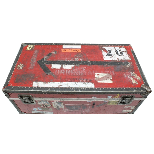 604 - Gary Moore - heavy duty trunk type flight case on wheels stencilled 'Orionstar Ltd. London', also wi... 