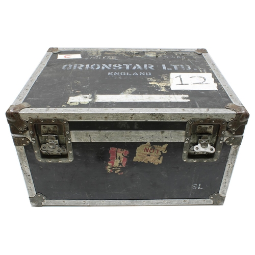 606 - Gary Moore - heavy duty flight case with split section interior, stencilled 'Orionstar Ltd England',... 