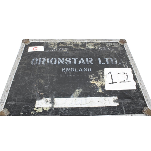 606 - Gary Moore - heavy duty flight case with split section interior, stencilled 'Orionstar Ltd England',... 