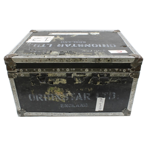 606 - Gary Moore - heavy duty flight case with split section interior, stencilled 'Orionstar Ltd England',... 