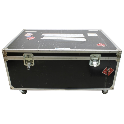 607 - Gary Moore - low heavy duty Calzone flight case on wheels, with multi-section interior, bearing vari... 