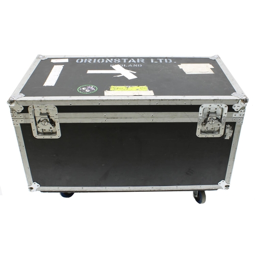 612 - Gary Moore  - heavy duty trunk type flight case on wheels, stencilled 'Orionstar Ltd. England' and b... 