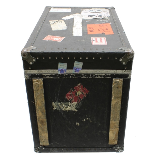 613 - Gary Moore - heavy duty flight case on wheels with rack mount interior, bearing various tape annotat... 