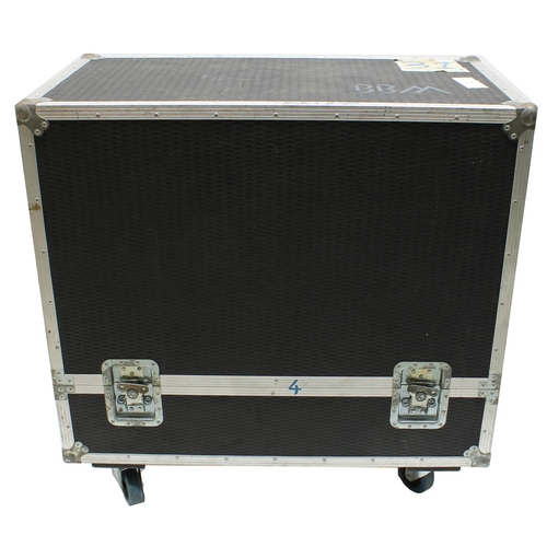 615 - Gary Moore - large flight case on wheels bearing 'BBM' stencils and inscribed 'Jack 4 Ohm cab', 39