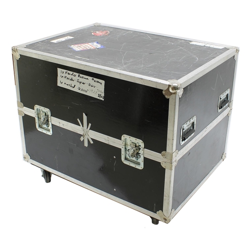 616 - Gary Moore - large heavy duty flight case on wheels, bearing inscribed tape annotations and airline ... 