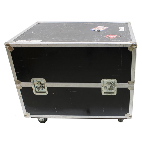 616 - Gary Moore - large heavy duty flight case on wheels, bearing inscribed tape annotations and airline ... 