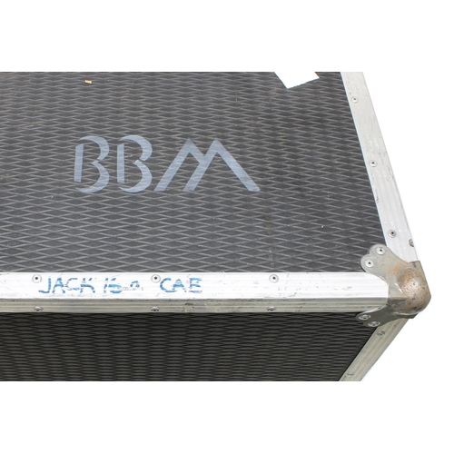 617 - Gary Moore - large flight case on wheels bearing 'BBM' stencils and inscribed 'Jack 16 Ohm cab', 39