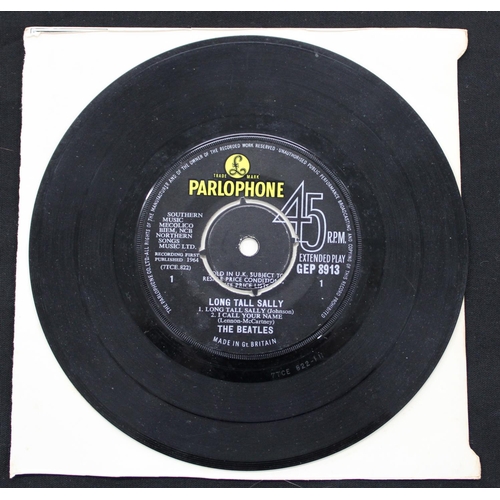 645 - The Beatles interest - 'Long Tall Sally' Parlophone 45 rpm single with back cover autographed by Geo... 