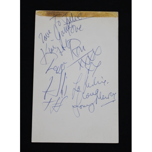 658 - Rolling Stones interest - autographed 'The Birds' promotional card fully autographed by The Birds, i... 